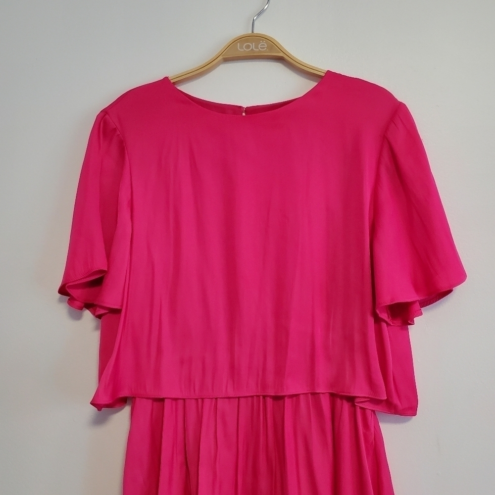 Zara Hot Pink Tiered Short Dress - Picture 4 of 8